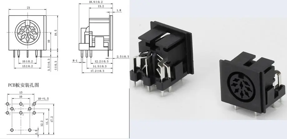 S terminal DS-8-03 S-video Video socket DS DC female socket 8PIN New and original