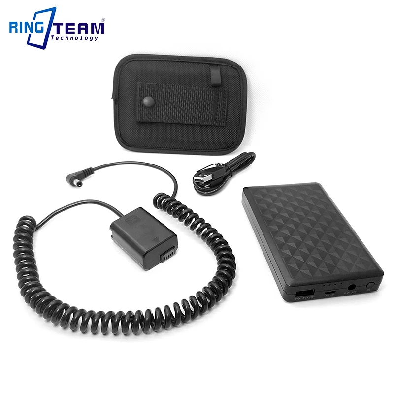 28wh power bank plus NP-FW50 manequim bateria AC-PW20 pw20 dc acoplador para sony a7000 a6500 a6300 a6000 a5000 a7 a7r a7s rx10 câmera