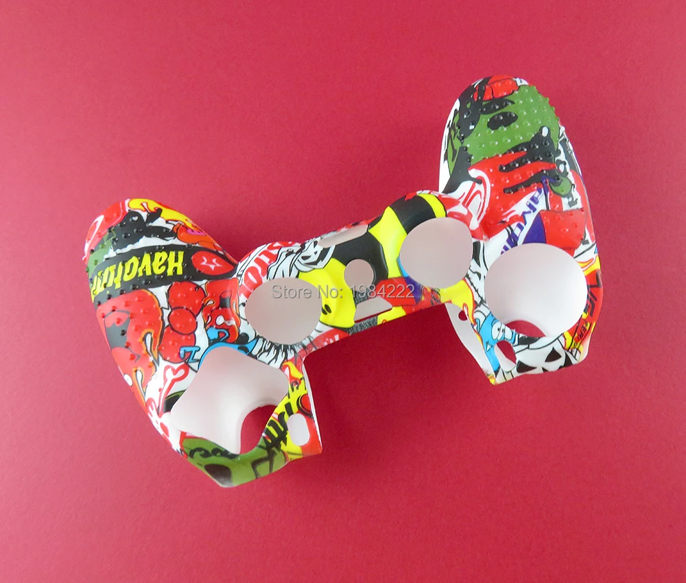 Dla Playstation 4 PS4 Pro PS4 Slim Gamepad Protect kamuflaż Camo żel silikonowy osłony miękkie etui obudowa ochronna Graffiti