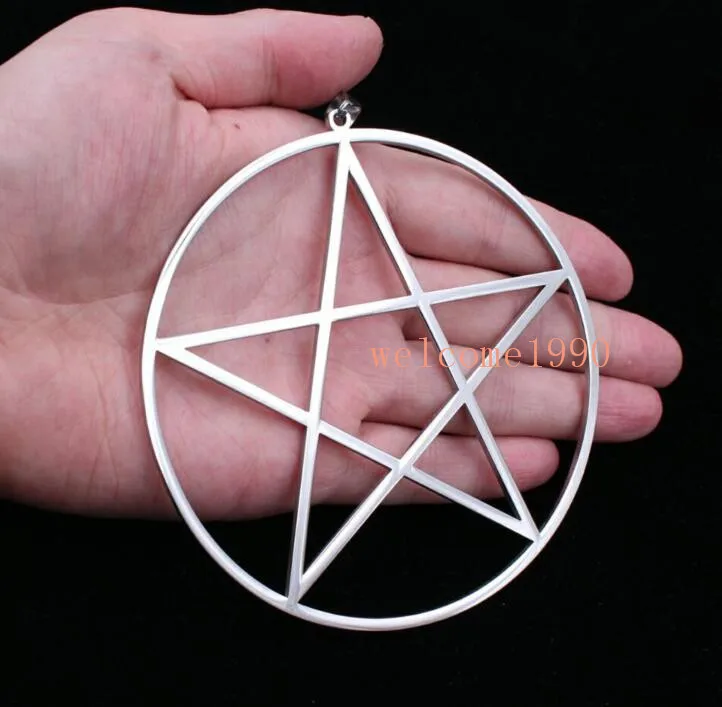 fate love best seller 1pcs Stainless Steel Large big 4\'\' pentagram Pendant charms high Polished for Mens XMAS GIFTS Cool