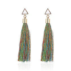 New Fashion Boho Tassel Earrings 8 Colors Women Elegant Long Dangle Drop Earrings Jewelry Vintage Hyperbole Accessories