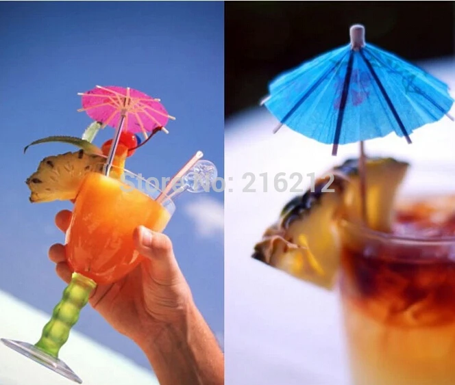 Fashion Hot 50 pcs/lot Paper Cocktail Parasols Umbrellas drinks picks wedding Event & Party Supplies Holidays luau sticks