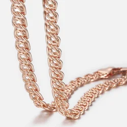 Trendsmax Necklace For Women Men 585 Rose Gold Color Snail Curb Link Chains Womens Necklace Gift Jewelry 7mm 45cm-60cm GN326