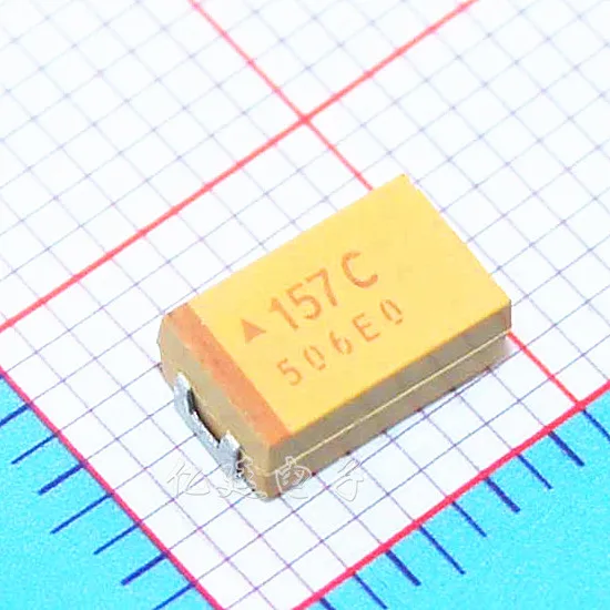 

20pcs Patch Tantalum Capacitors 157A 150UF 10V D Type 7343 10% Duct Capacitive Yellow Polarity Capacitor