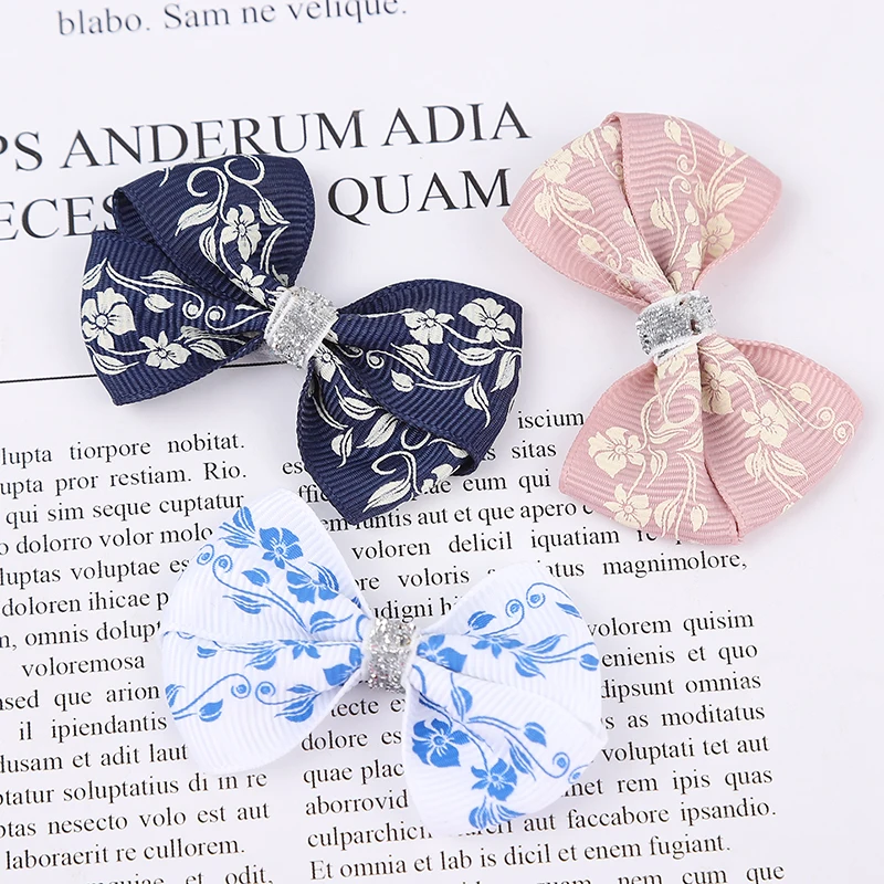 12PCS/LOT Novelty Trumpetflower Elastic Hair Bands Girls Ribbon Clip Bow Girl Hair Tie Hairpin Handmade Fashion Hair Accessories