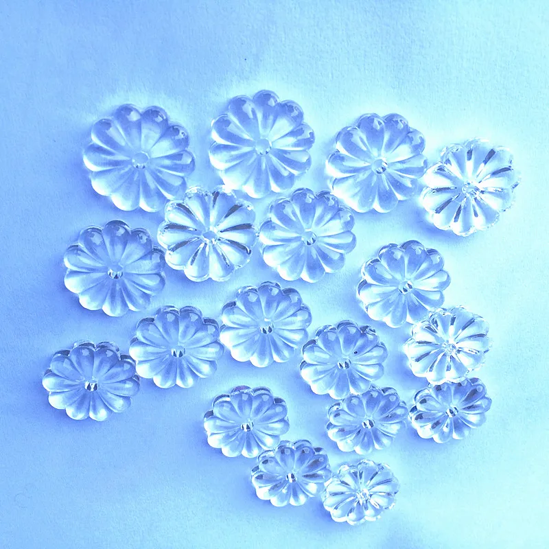 Hot Selling 100pcs/lot 20mm Flower Shape Glass Beads Chandelier Parts Lovely Pendants DIY Birthday Cake Decoration Clear Stones