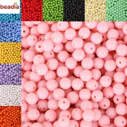 Shiny Plastic Acrylic Loose Spacer DIY Round Ball Beads Dia 8mm Hole 1.8mm 100pcs/bag 20 Colors For Jewelry Findings Making