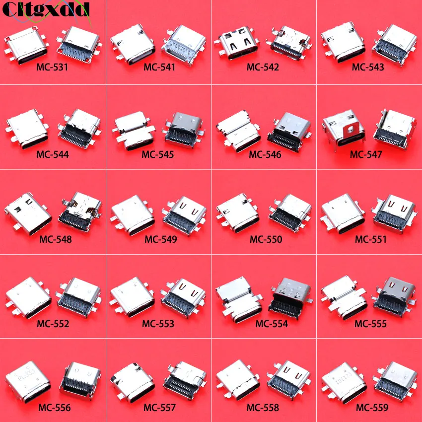 Cltgxdd 1 Pieces USB 3.1 Type-C Female Socket SMT DIP 24 Pin 24P Charging Port Connector For Lenovo HP Xiaomi Dell ASUS Laptop