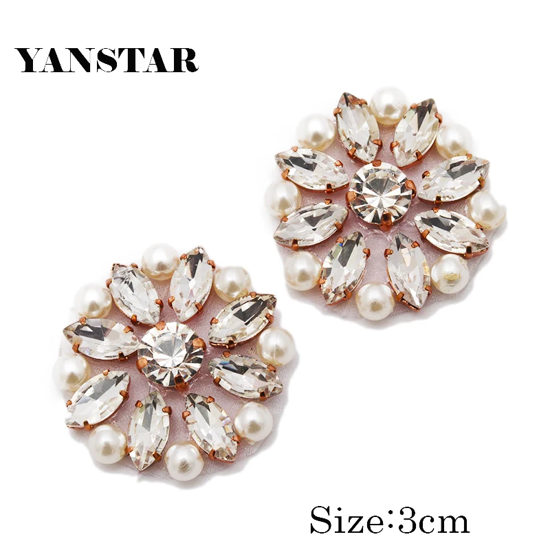 YANSTAR 100pcs Bridal Gown Belt small silver Rhinestone Appliques Trim For Wedding Dress Belts Rose Gold Crystal Accessory YS900