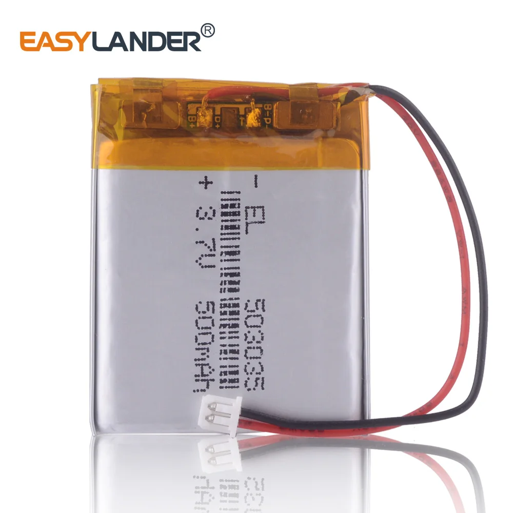 503035 3.7v 500mah lithium polymer battery 3 7V volt li po ion lipo rechargeable batteries for dvd GPS navigation