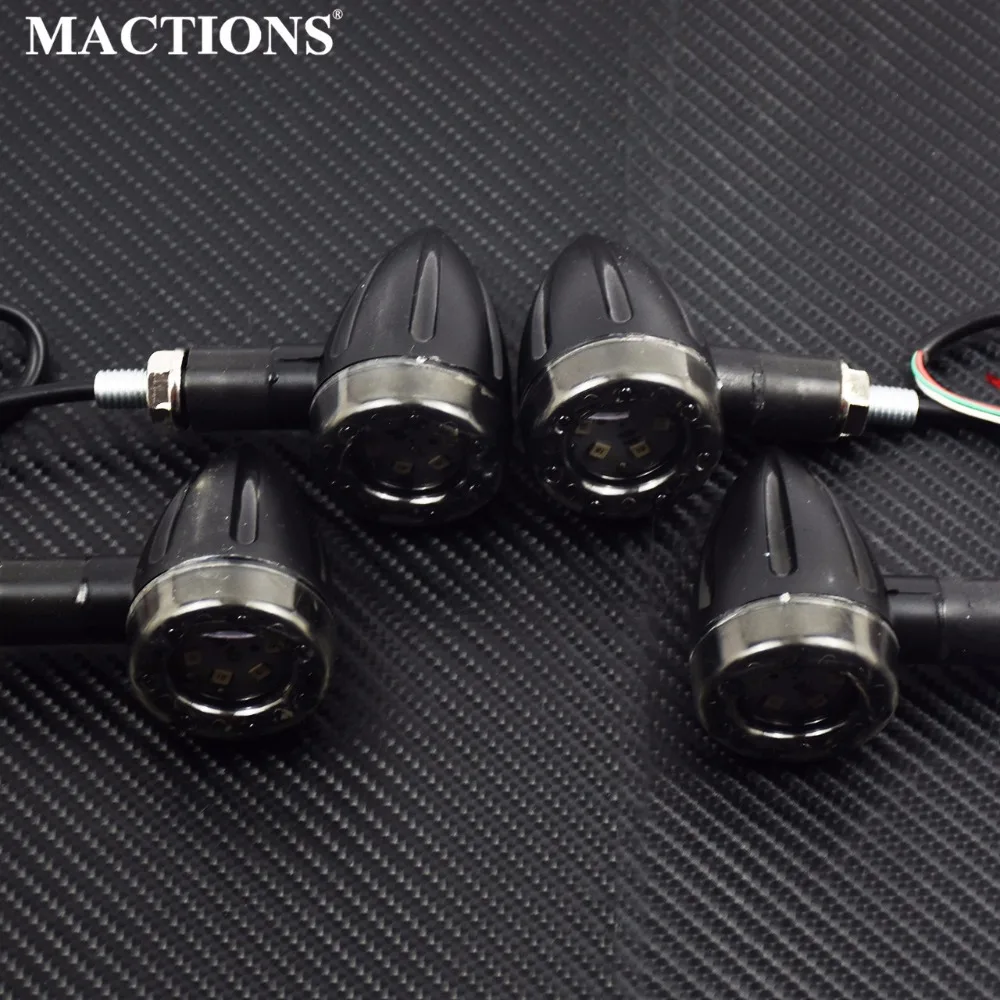 4 Pieces Universal Motorcycle LED Turn Signal Light Indicators Light Brake Rear Running Lamp For Harley Cafe Racer For Kawasaki