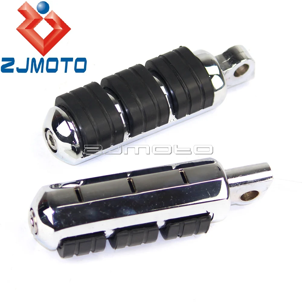 Chrome Motorcycle Aluminum Passenger Foot Pegs Male Mount Foot Rests Footrest For Harley Softail Dyna Custom