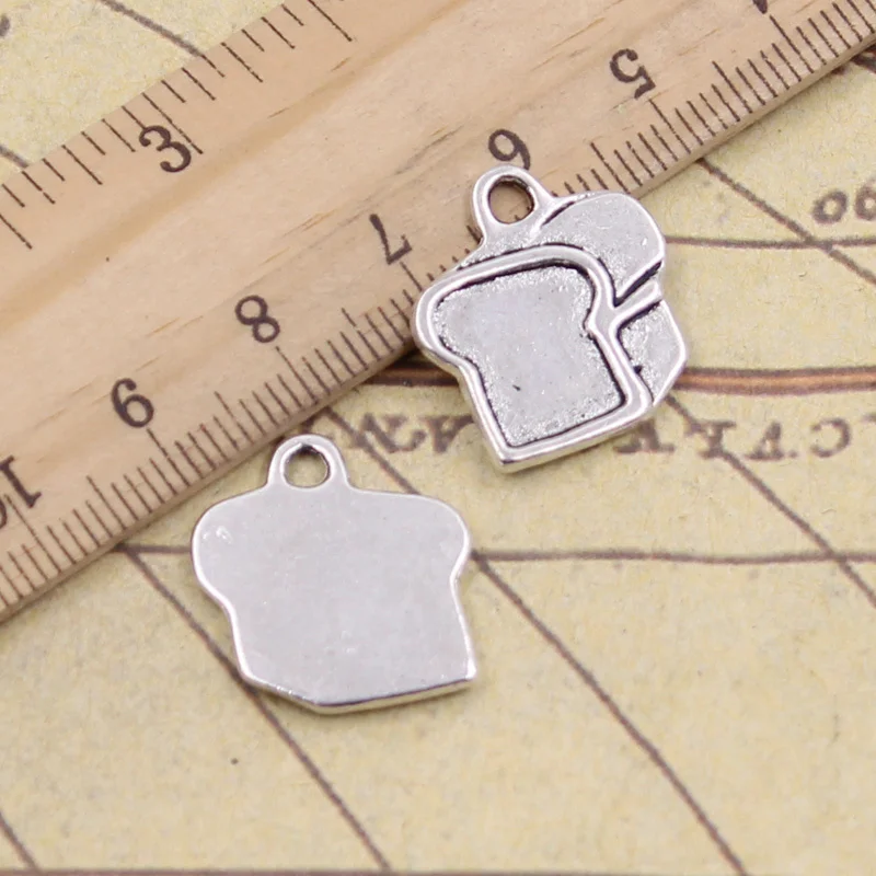 

15pcs Charms Loaf Of Bread Toast 20x18mm Tibetan Pendants Antique Jewelry Making DIY Handmade Craft For Bracelet