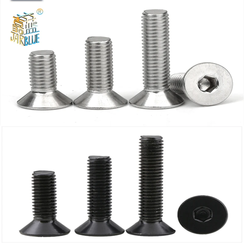 

5-50pcs M2 M2.5 M3 M4 M5 M6 M8 Din7991 Stainless Steel 304 Or Black Grade 10.9 Hexagon Hex Socket Flat Head Countersunk Screw