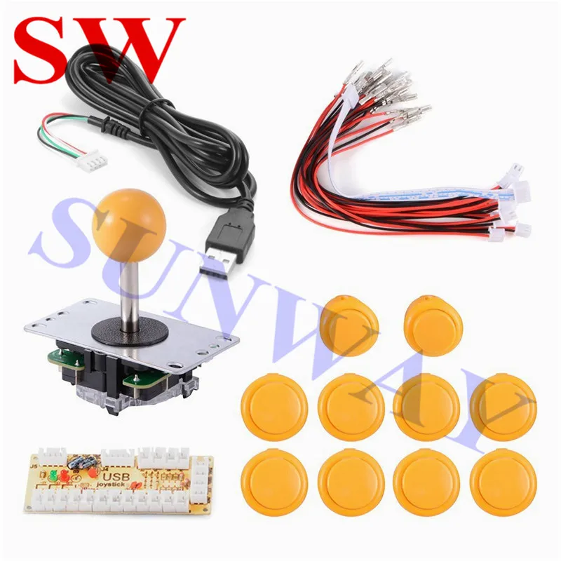 DIY Kit Zero Delay Arcade Kit USB Encoder To PC Arcade High Quality Joystick 24/30mm Push Buttons For Arcade Vending Machine