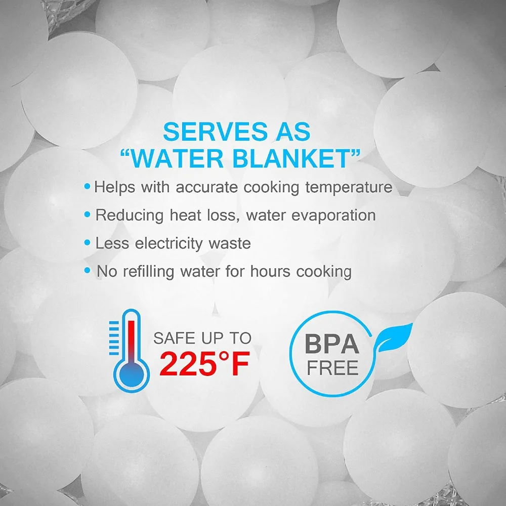 Sous Vide Balls BPA Free 200 Balls With Drying Bag Precision Cookers Immersion Circulates Reduces Heat Loss Water Evaporation