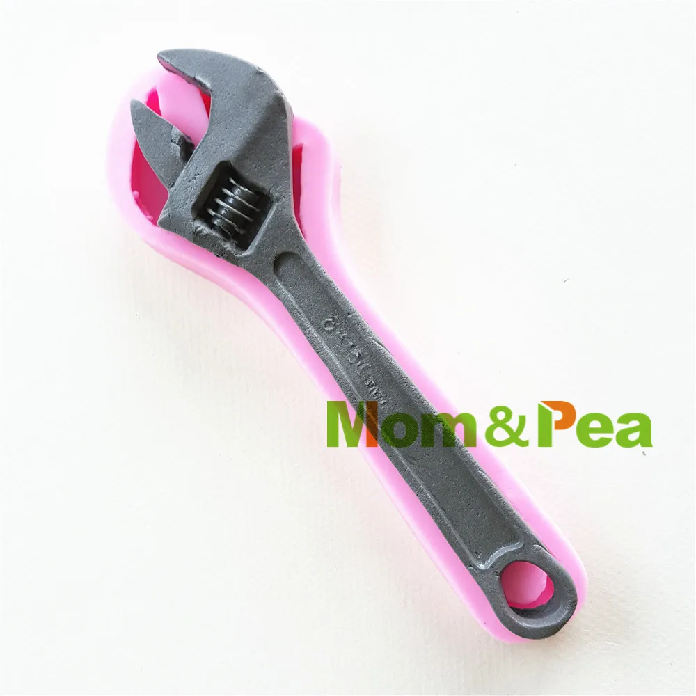 Mom&Pea 1059 Free Shipping Spanner Shaped Silicone Mold Cake Decoration Fondant Cake 3D Mold Food Grade