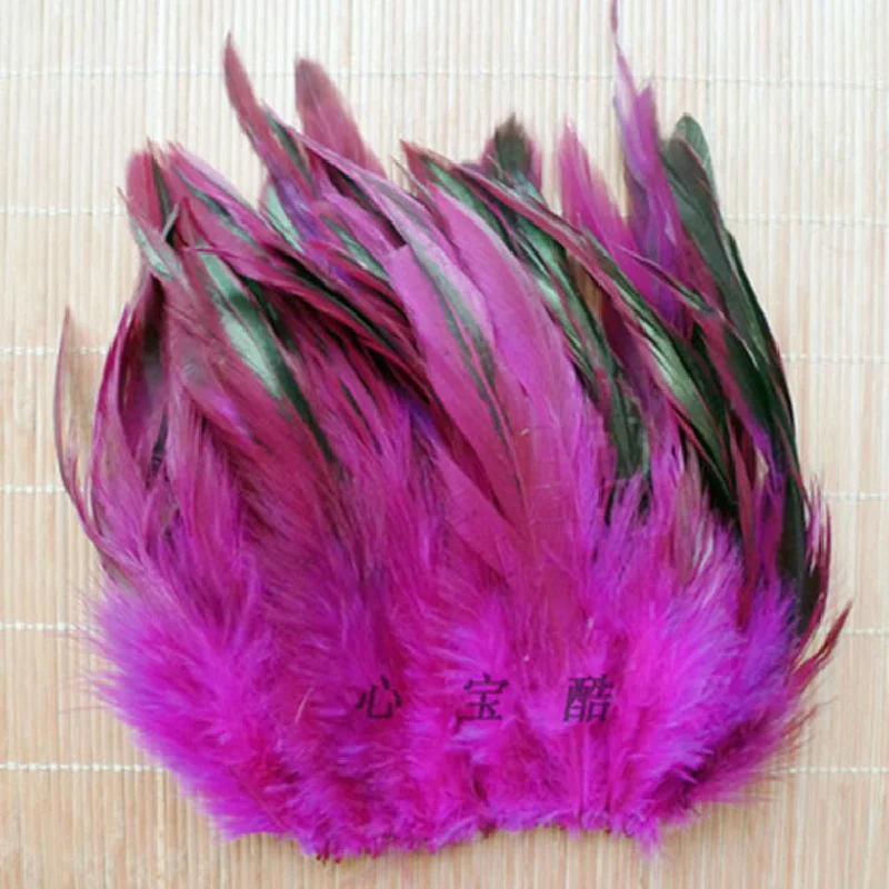 Cheap! 200pcs Color Beautiful Rooster feathers 5-8''/12.5-20cm pheasant chicken plume  rose Red