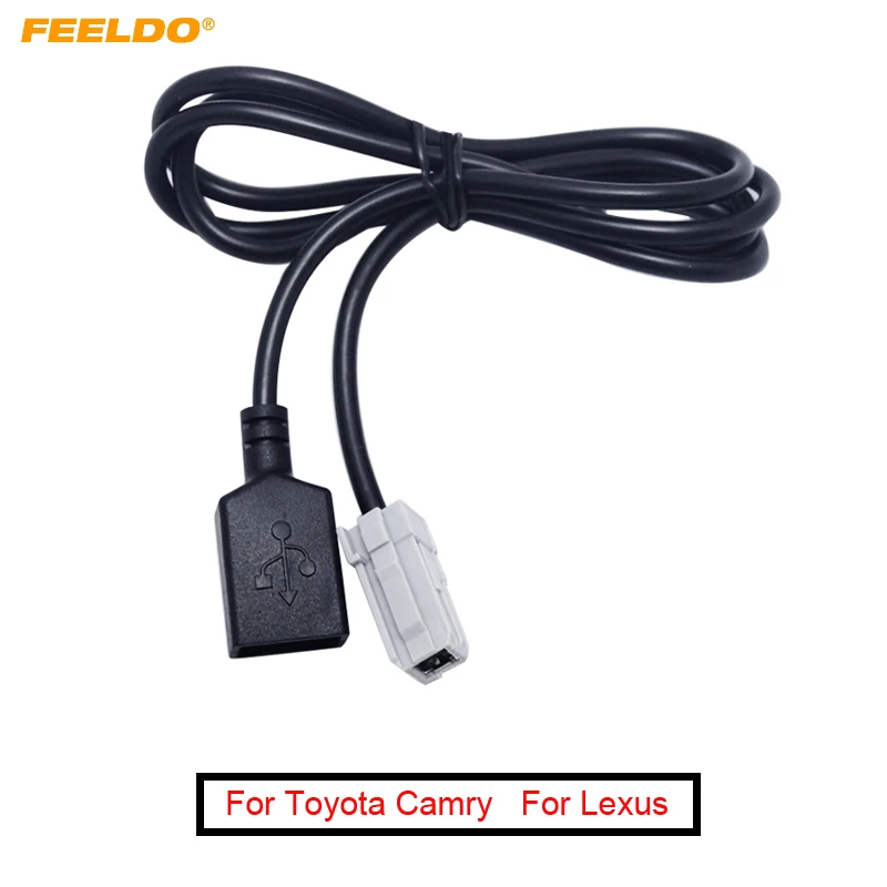 

FEELDO 1Pc New Arrival USB AUX MP3 Audio Input cable For Toyota Camry RAV4 Mazda CX-5/M2 CD Player car-styling jn23 #AM5093