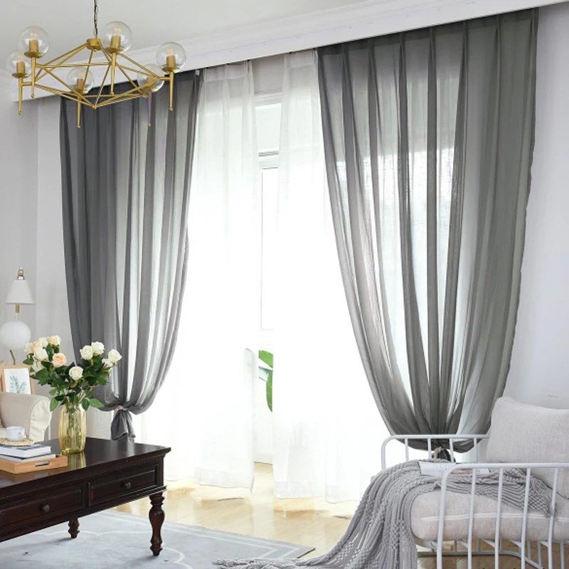 MAKEHOME najwyższej klasy Tulle zasłony do sypialni perspektywa Sheer Voile Tulle zasłony do salonu niestandardowy rozmiar — zdjęcie 6