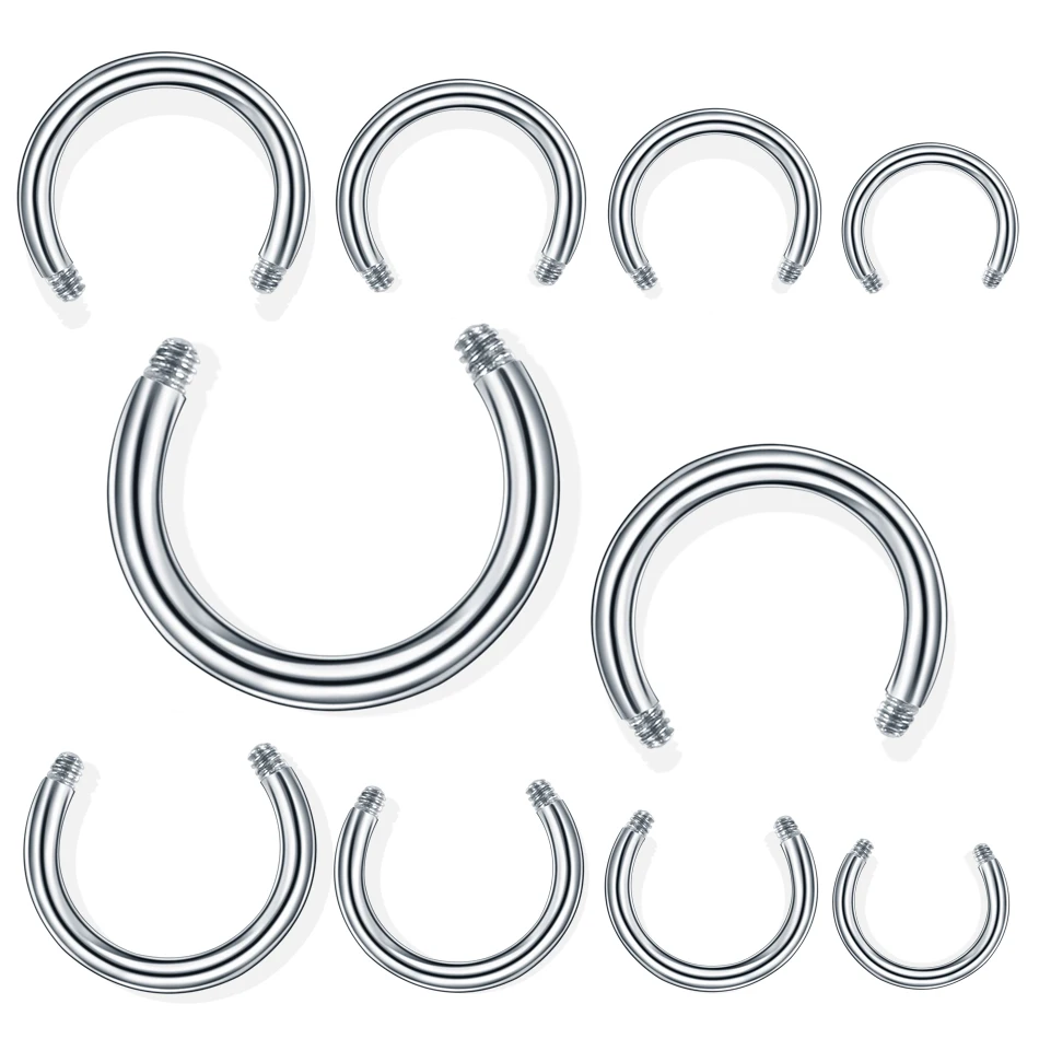 100pcs/lot Steel Horseshoe Piercing Bar Nose Earring Septum Cartilage Piercing Bar Replacement Accessories Piercing Body Jewelry