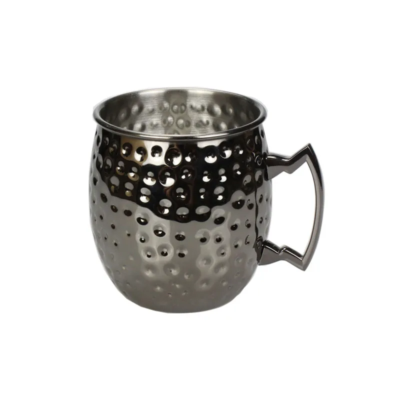 Cocktail Glass Stainless Steel Copper Hammer Point Mug Coffee Cup Bar Beer Mug Moscow Mule