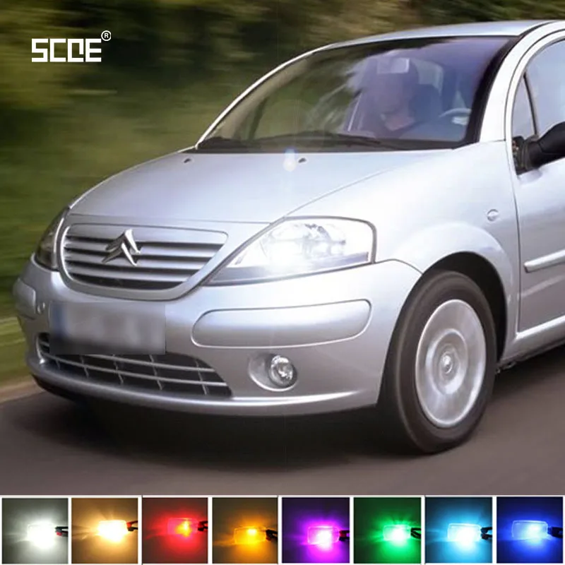 Dla Citroen C3 Pluriel dla C3 Picasso SCOE nowy 2X 12SMD LED żarówka przednie światła parkingowe przednie światło obrysowe boczne źródło Car Styling