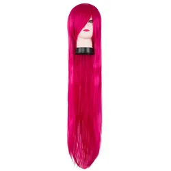 Straight Wig Fei-Show Synthetic Heat Resistant Long Dark Pink Party Salon Carton Roles 40 Inches/100 CM Costume Cos-play Hair