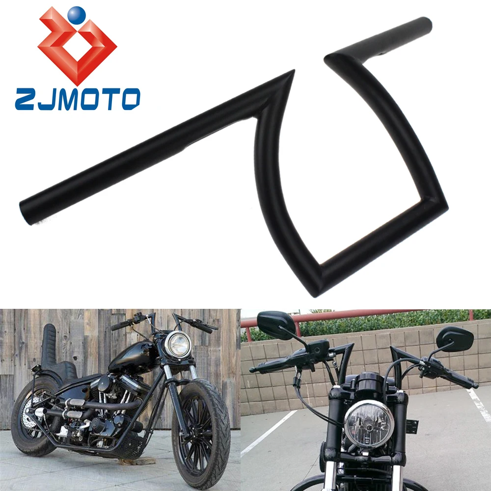 

Motorcycle 1" Drag Bar Z-Bar Pullback Handlebar For Harley Honda Yamaha Crusier Bobber Cafe Racer Custom 25mm Handle Bars