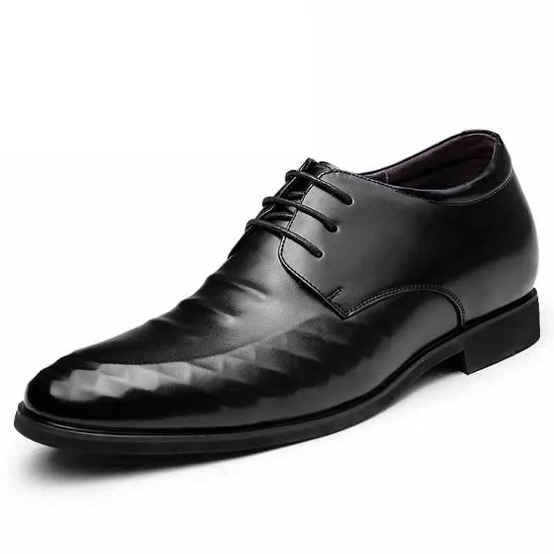 

Promotion Only One Size EUR SIZE 39 Men's Leather Shoes Height Increase Elevated Derby Formal Dress Shoe for Wedding Taller 7cm