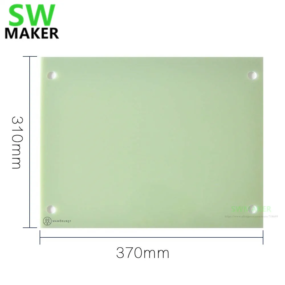 

310x370x3mm 3D Printer Platform Polypropylene Build Plate Polyglass w/ Screw Holes for Tevo Tornado 3D Printer Easy to Remove