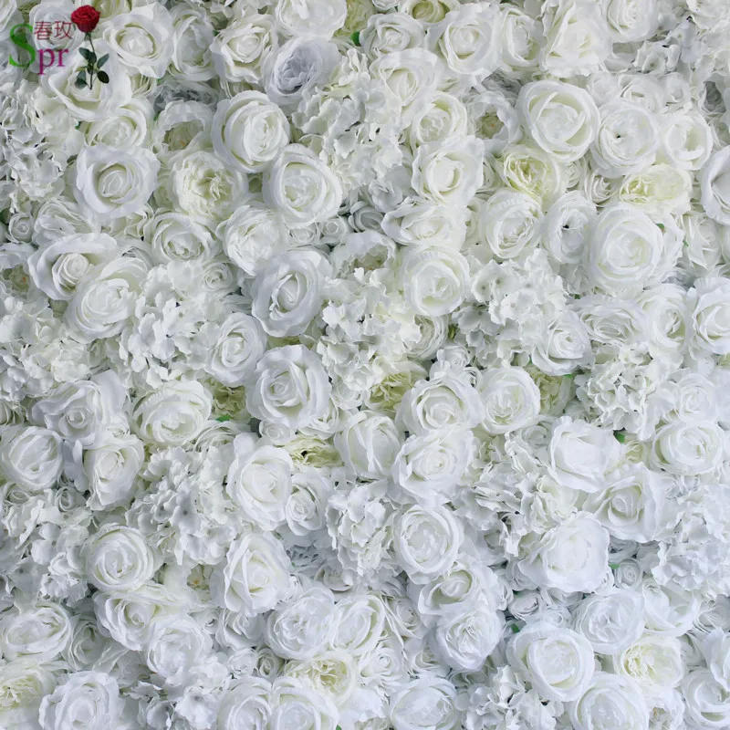 

SPR higher quality white ivory 24pcs/lot flower wall wedding backdrop artificial flower party events table runner centerpiece