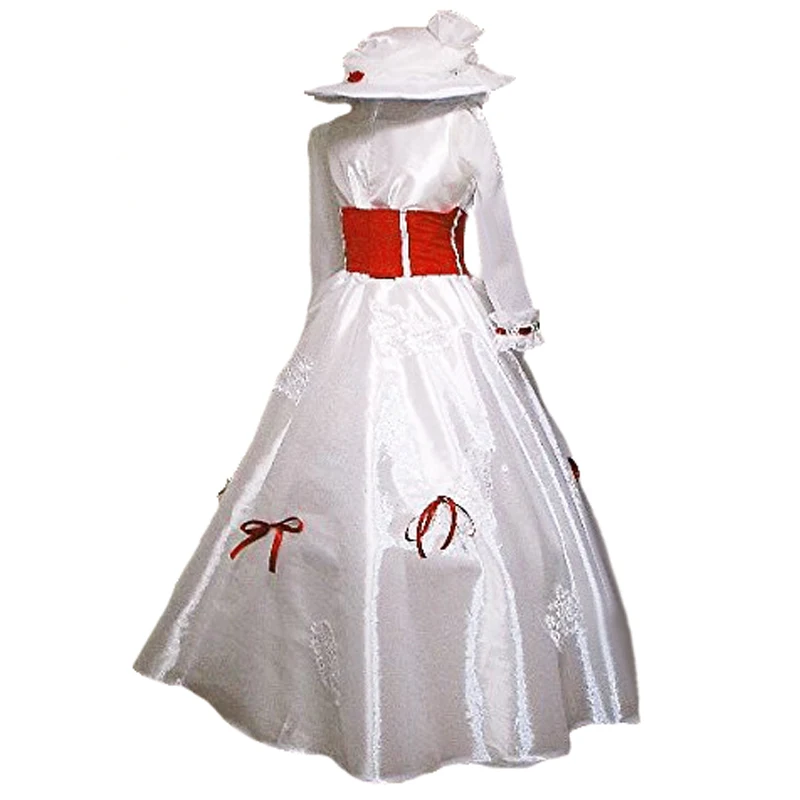 Mary Poppins Costume Adult Size dress with hat cosplay costume