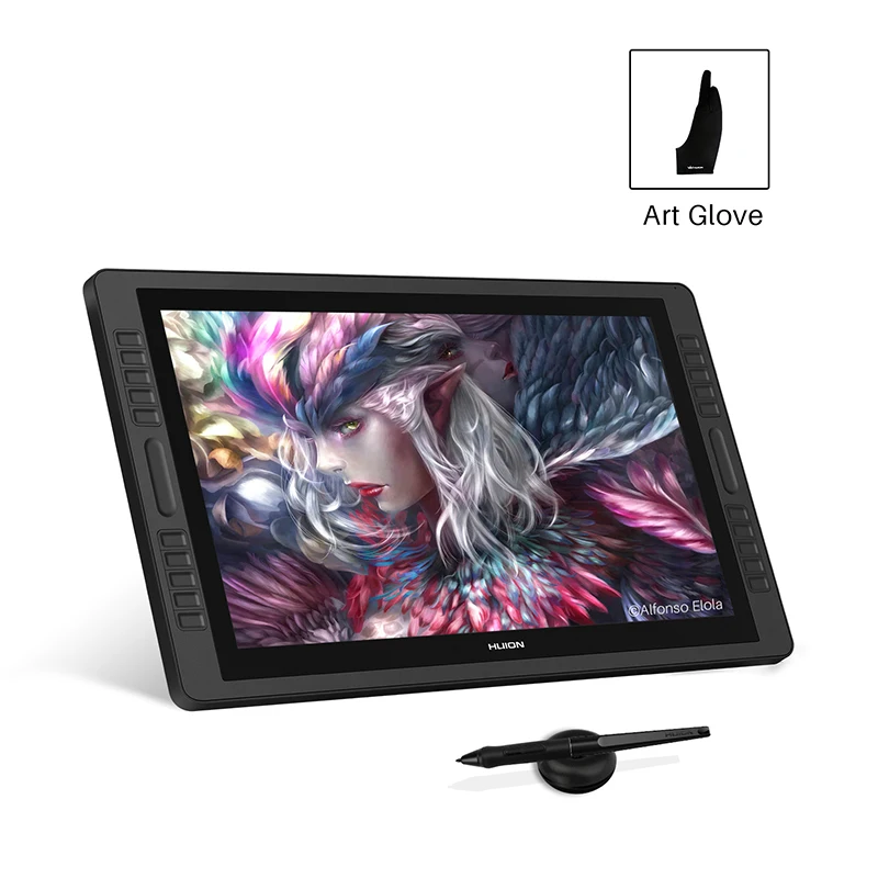 HUION Digital Tablet Monitor 21.5 Inch Kamvas Pro 22 Graphics Monitor Drawing Screen with 10 Press Keys Anti-glare Glass