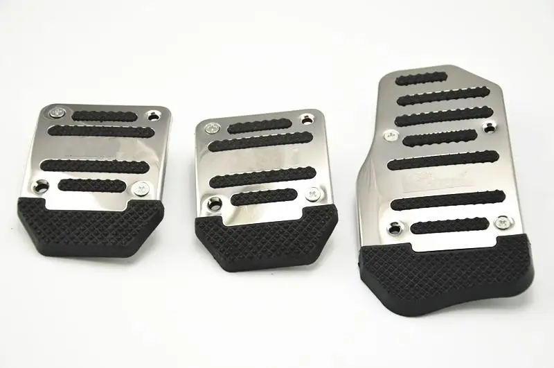 Car Style black Aluminium Non Slip Sport Pedal Brake Pad Covers Manual Car 3 PCS car styling