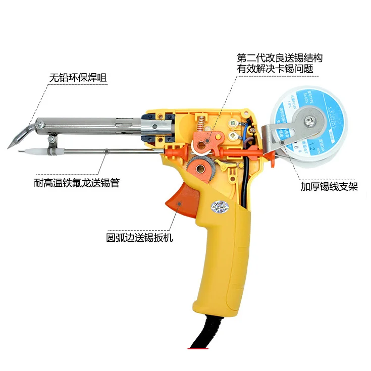 110V/220V 60W EU US Automatic Send Tin Gun Electric Soldering Iron Rework Station Desoldering Pump Welding Tool Solder Wire
