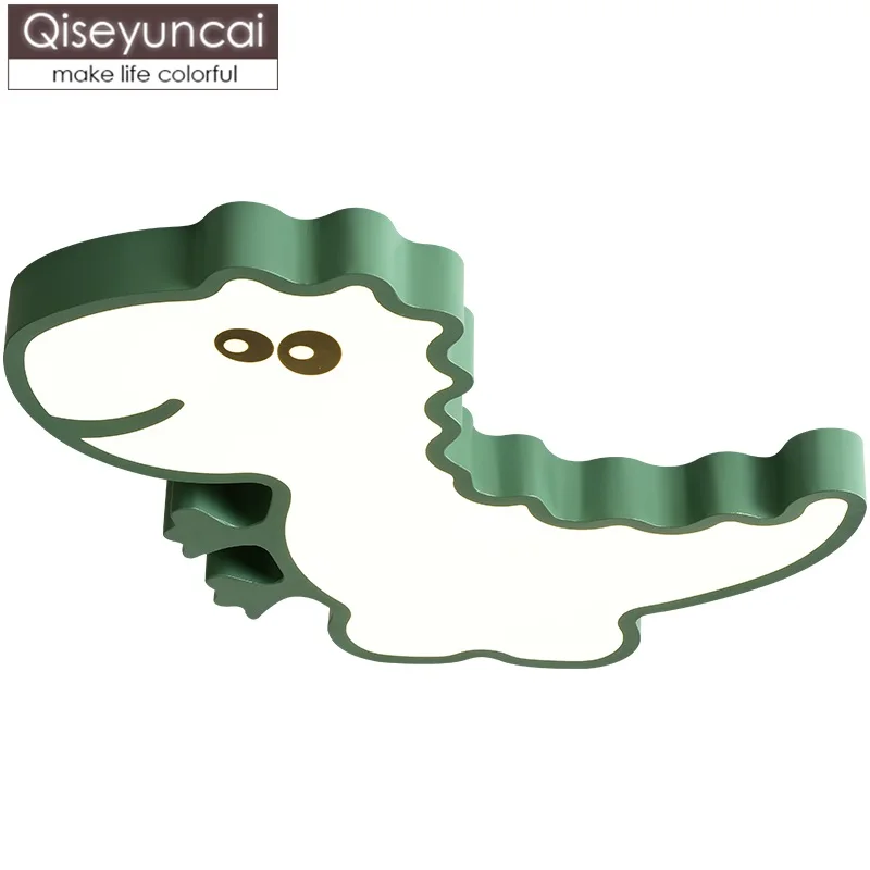 Qiseyuncai Nordic modern minimalist cartoon dinosaur child bedroom LED ceiling lamp male girl kindergarten room lamp