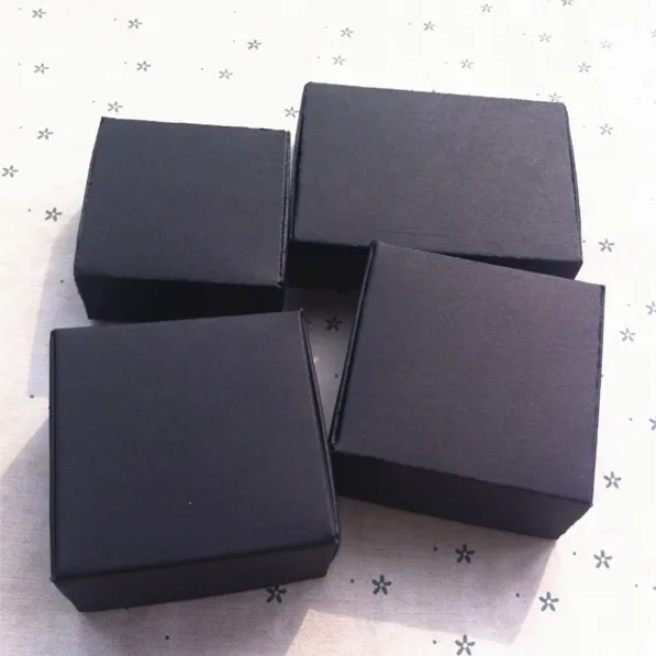 

5.8*5.6*2cm Black Kraft Paper Box Jewelry Paper Box Soap Packaging Cookie Box Small Paper Gift Box 200pcs\lot Free shipping