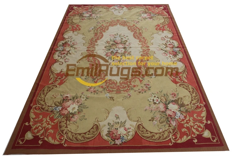 Hand-stitched Floral Needled Blanket Wool Knitting Carpets Big Carpet For Living Room Handwoven Wool Carpets