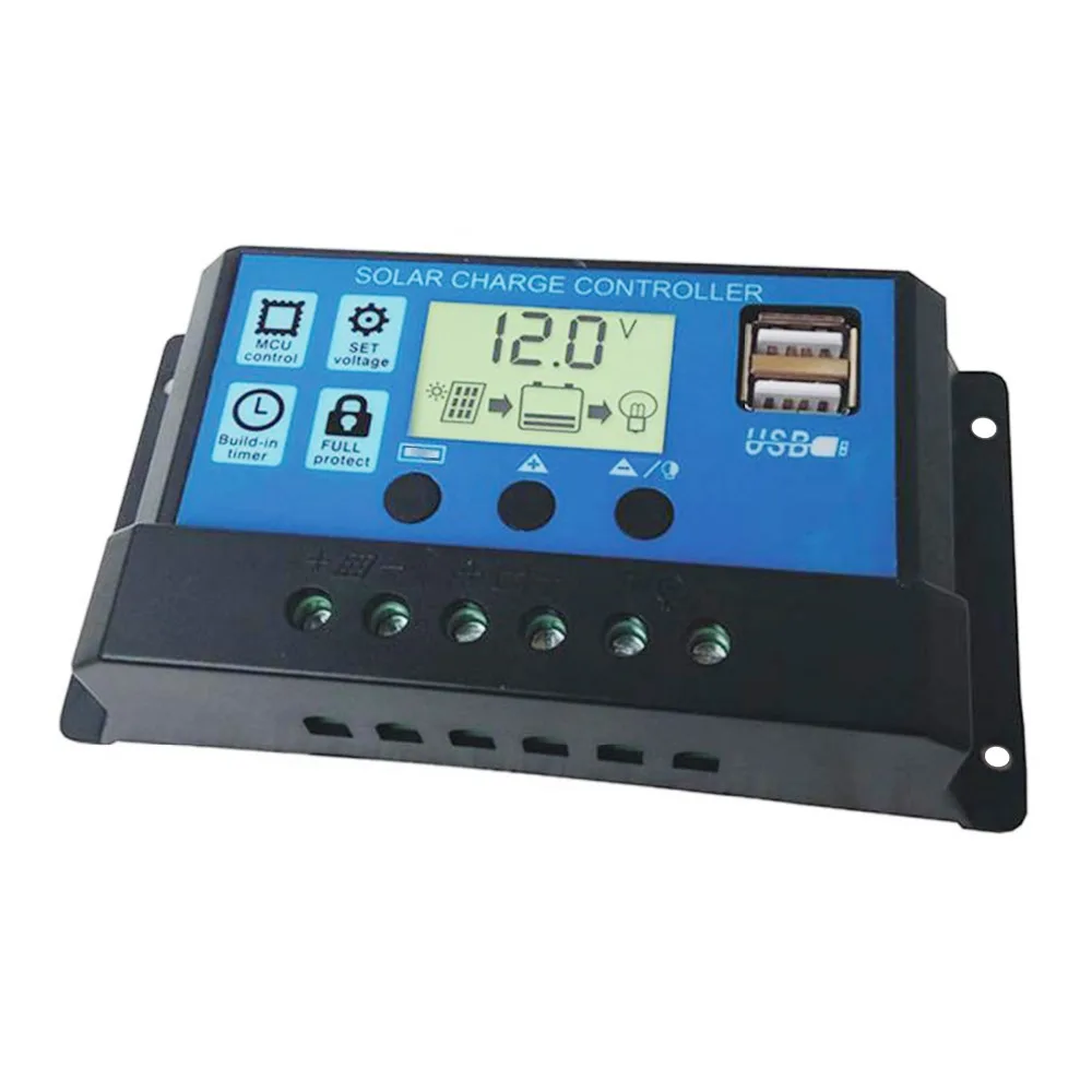 DOKIO ตัวควบคุมแผงโซล่า10A, ตัวควบคุม12/24โวลต์คุณภาพสูงส่งจากประเทศจีนต้องเชื่อมต่อแบตเตอรี่
