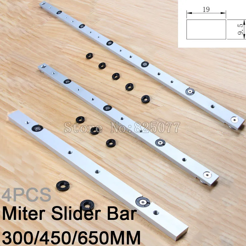 4PCS Aluminium Miter Slider Bar Length 300mm (12