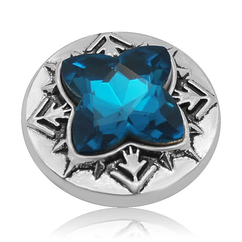 New KZ3128 Charming Multi-faceted Rhinestone Star Round 20MM snap buttons fit snap jewelry wholesale