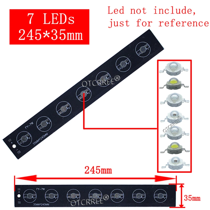 Imagem -03 - Led Alumínio Base Plate Pcb Board Grânulos de Luz de Alta Potência 1w 3w 5w 76 mm 245 mm 300 mm 500 mm Faça Você Mesmo para 12 21 10 30 36w 10 Peças