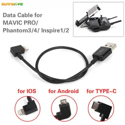 Data Cable USB Line for DJI OM 4  Iphone  IOS Android TYPE-C Port for DJI MAVIC PRO/Mavic 2/Air/ Phantom 4 3 Inspire 1/2 Drone