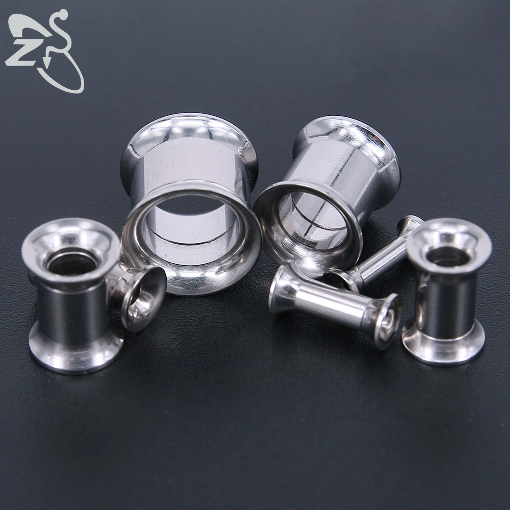 Trendy Double Flared Ear Plug Tunnel Stainless Steel Screwed Ear Tapers Stretching Kits and Tunnel Ear Gauges Piercing Jewelry