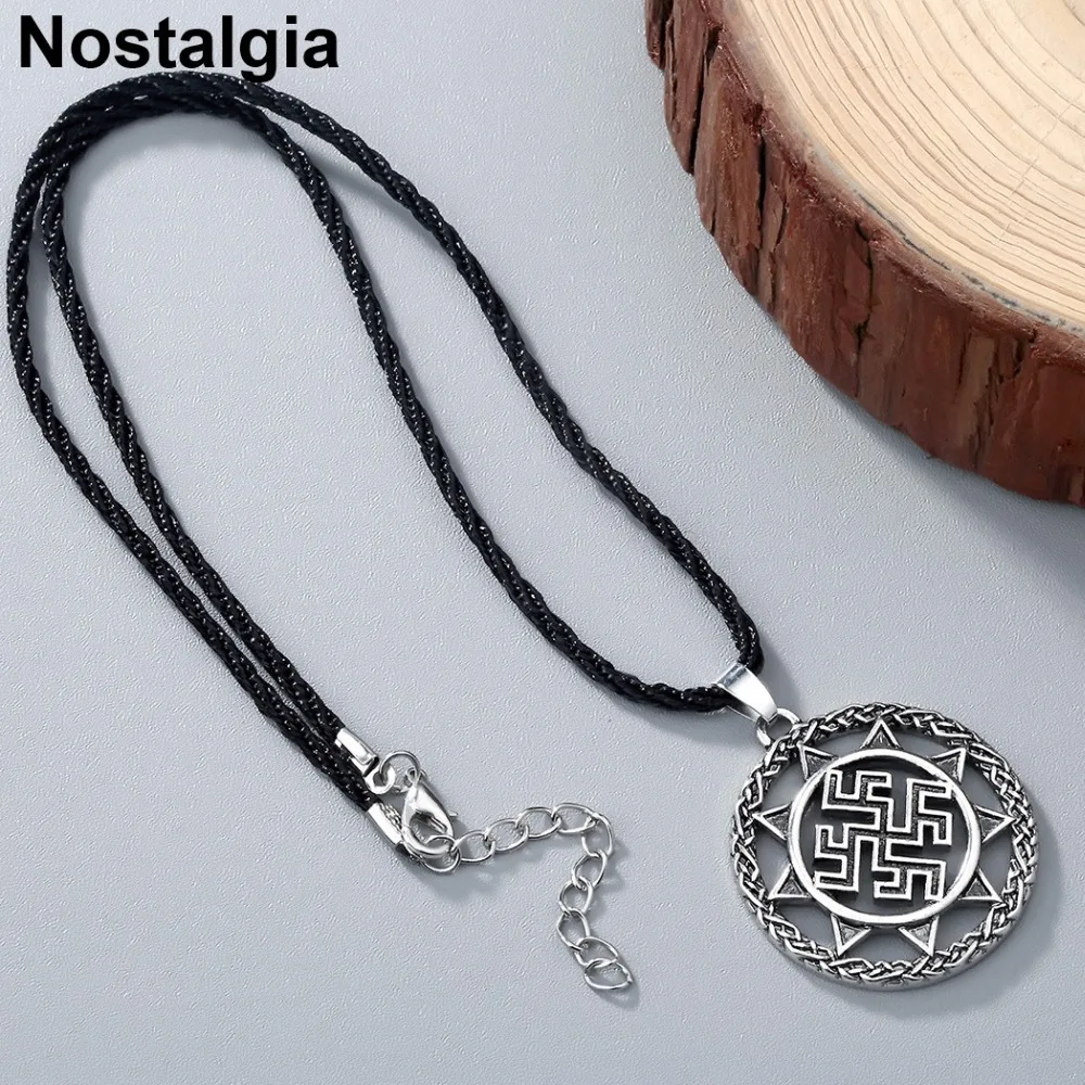 Nostalgia Dukhobor Amulet Pendant Slavic Necklace Wheel Protection Ancient Symbol Talisman Pagan Jewelry For Men Women