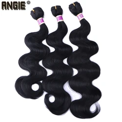 Body Wave Hair Bundles Curly Weave Synthetic Hair Weft 16 18 20 Inches 3 Bundles Black Hair Product