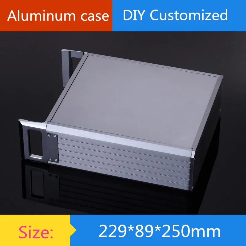 

Full aluminum 2U amplifier chassis/ instrumentation shell/ AMP Enclosure / case / DIY box (229*89*250mm)