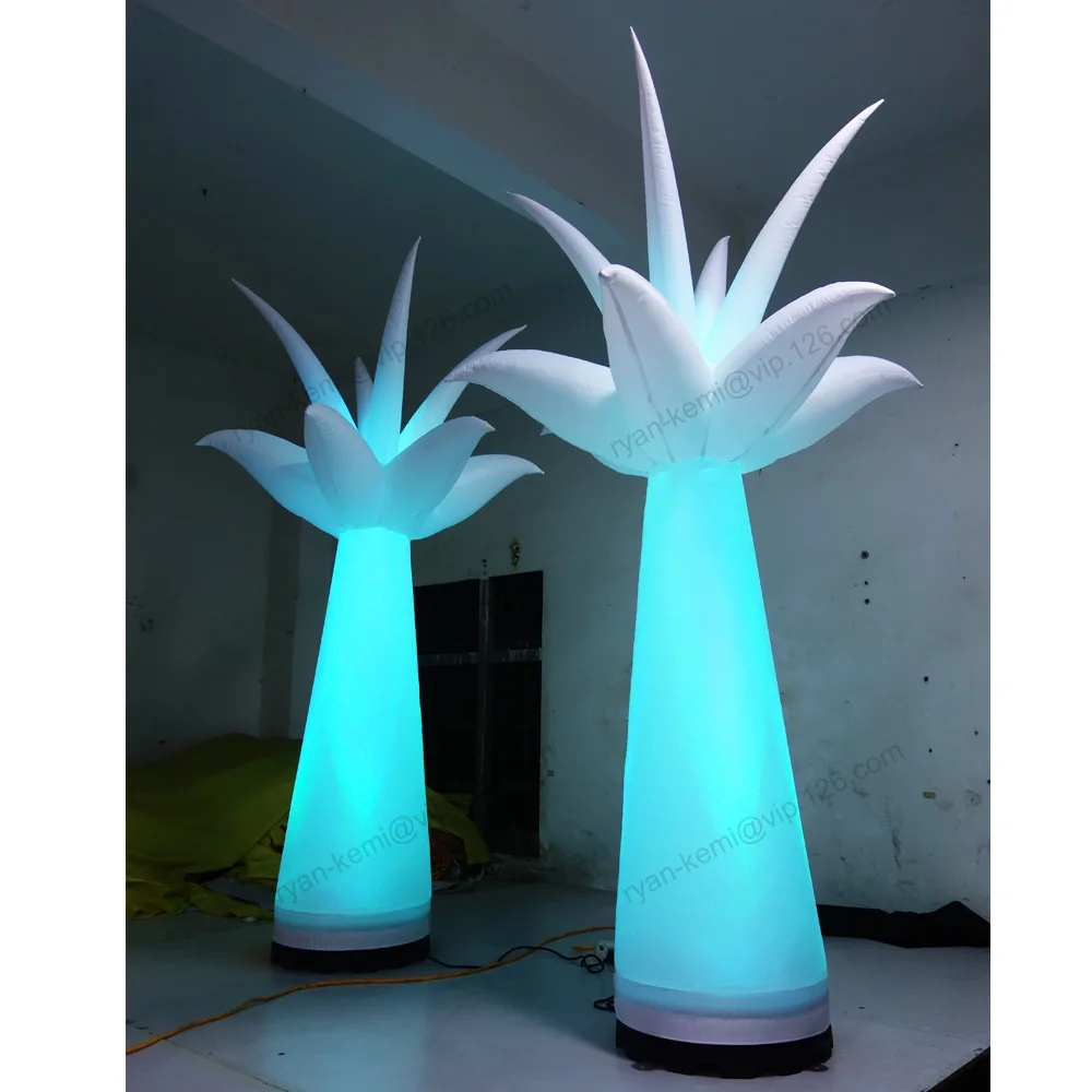 

2m LED lighted inflatable tulip for party stage club decoration air flower tree standing cone column pillar night bar LED light