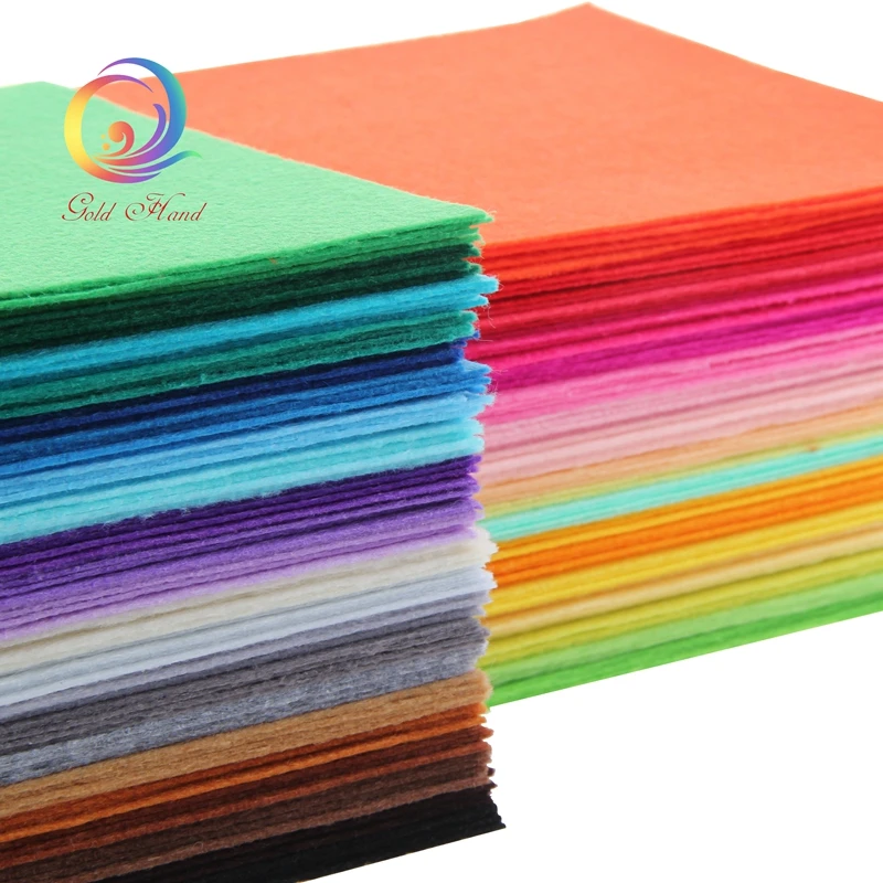 1mm Thickness Polyester Non Woven Felt Fabric Cloth Felts Of Home Decoration Pattern Bundle For Sewing Dolls Crafts 40pcs15x15cm